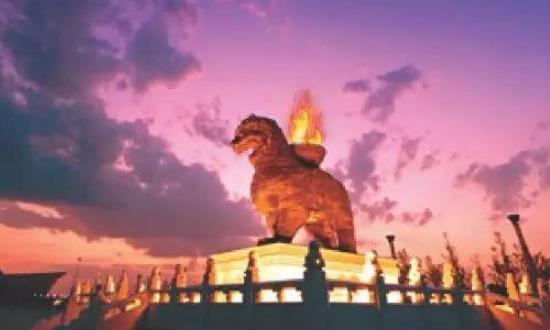 世界最大的滄州鐵獅子 鐵獅身長6.10米