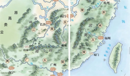 中國最大的丘陵區 東南丘陵地區面積約100萬平方千米