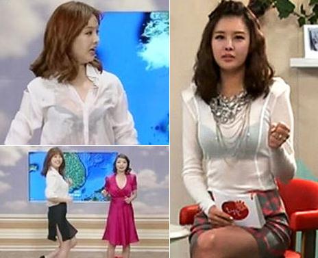 韓國(guó)女主播穿肉色內(nèi)衣播報(bào)新聞似裸身,美女主播劉善英個(gè)人資料圖片