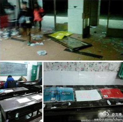 考研學生用生命占座:湖南湘潭大學考研學生,凌晨搶座擠破玻璃門