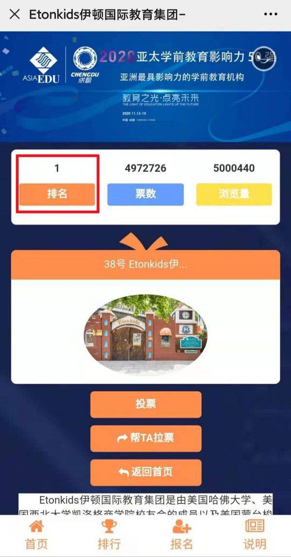 Etonkids以排名第一榮膺“2020亞太學前教育影響力50強”稱號