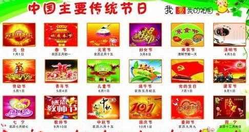 一年中有多少個中國傳統節日 分別是農歷幾月幾日