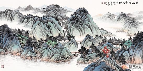 這位當代青綠山水畫家吳大愷筆下作品厲害了,值得收藏