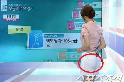 韓女主播穿透視裝播奧運(yùn)-韓國(guó)SBS電視臺(tái)主播金敏智露內(nèi)褲